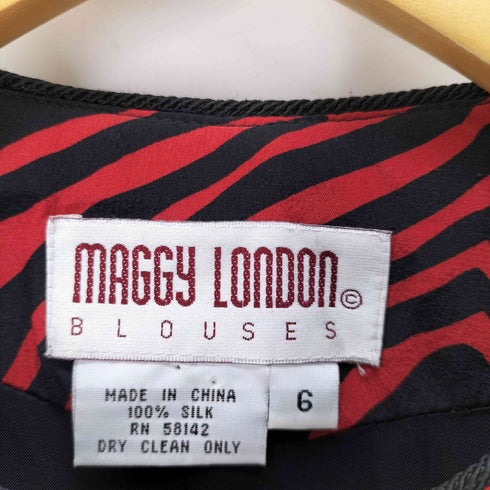 MAGGY LONDON シルク タイガーストライプ キルティングジャケット レディース UK:6