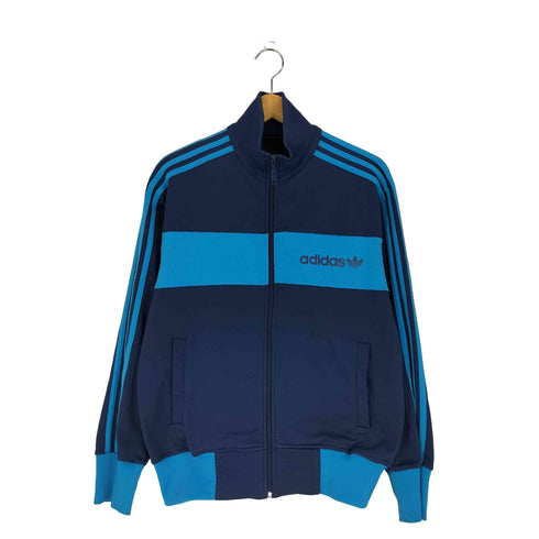 アディダス adidas 00S 黒タグ トレフォイルロゴ プリント スリーライン ハイネック トラックジャケット ジャージ メンズ import:M
