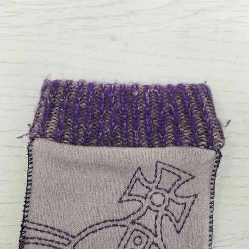 ヴィヴィアンウエストウッド Vivienne Westwood オーブ ステッチ ロゴ刺繍 リブニット 手袋 レディース