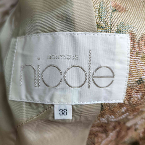 ニコル NICOLE フラワーデザイン 3B テーラードジャケット レディース JPN:38