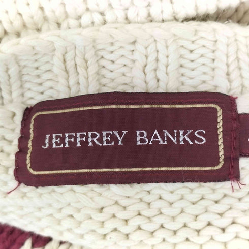 ジェフリーバンクス JEFFREY BANKS 総柄 ラクロス 畔編みコットンニット メンズ JPN:L