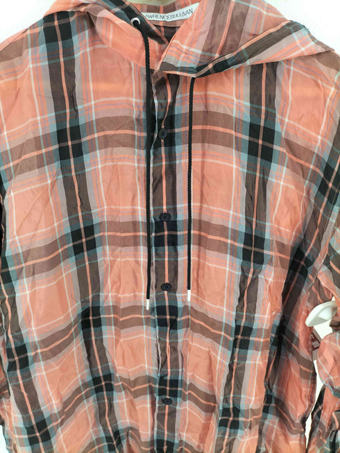ジョンローレンスサリバン JOHN LAWRENCE SULLIVAN CHECKED CUPRA HOODED SHIRT メンズ JPN:46