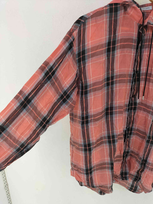 ジョンローレンスサリバン JOHN LAWRENCE SULLIVAN CHECKED CUPRA HOODED SHIRT メンズ JPN:46