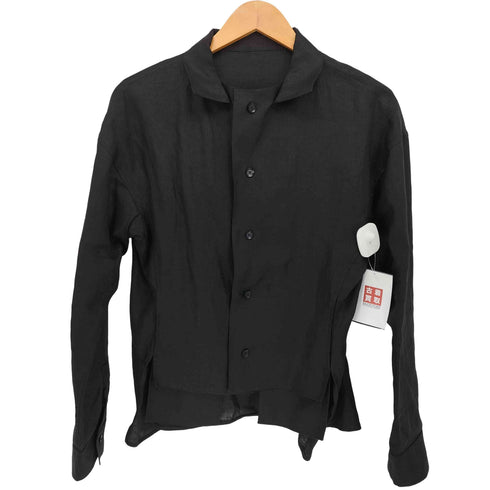 ヨウジヤマモトプリュスノアール YOHJI YAMAMOTO+NOIR 17SS リネン 100 変形 デザイン L/S シャツ レディース JPN:1