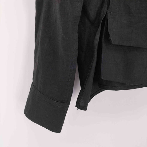 ヨウジヤマモトプリュスノアール YOHJI YAMAMOTO+NOIR 17SS リネン 100 変形 デザイン L/S シャツ レディース JPN:1