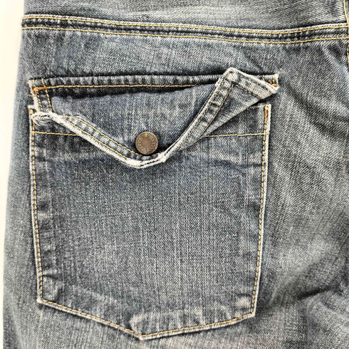 ダメージ加工 ダブルニーデニムパンツ メンズ JPN:L