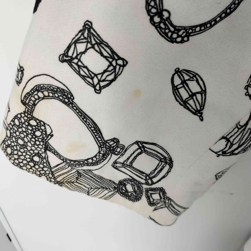 キディル KIDILL HIRO ジュエリープリント 裏地キルティング フーデッド スウェットジャケット レディース