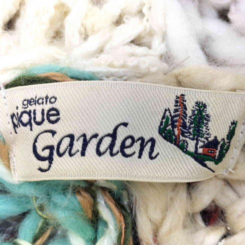ジェラートピケガーデン gelato pique garden 総柄 ニット ポンチョ レディース FREE