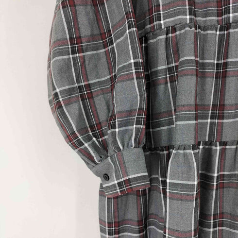 プニュズ PUNYUS パフスリーブティアードチェックワンピース レディース JPN:1