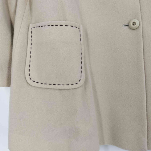 ホコモモラ Jocomomola ステッチ ウールナイロン ハーフコート レディース