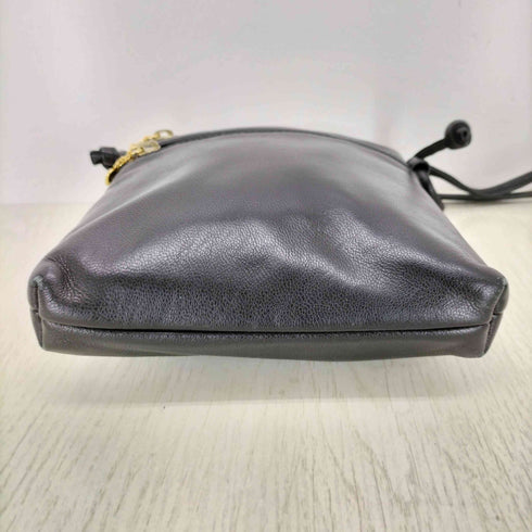 ハートジップデザイン レザーショルダーバッグ レディース