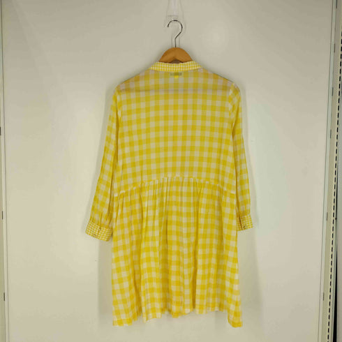 ホコモモラ Jocomomola 丸襟 ギンガムチェック チュニックワンピース レディース