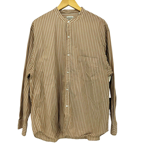 スティーブンアラン Steven Alan LEGGIUNO LONDON STRIPE BAND COLLAR SHIRT - LOOSE バンドカラー ストライプ シャツ メンズ import:L