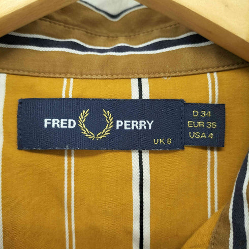 フレッドペリー FRED PERRY PANELLED WOVEN SHIRT DRESS パネル切替シャツドレス レディース UK:8