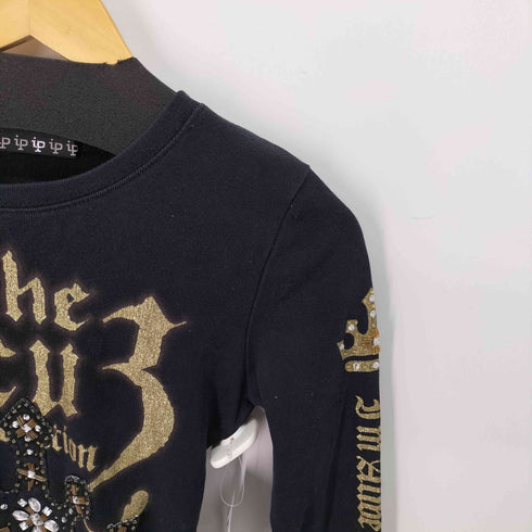 Y2K プリント ビジュー デザイン Tシャツ レディース JPN:38