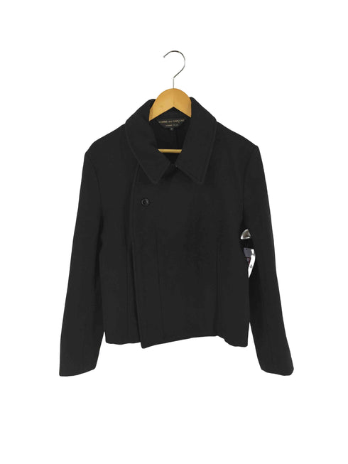 コムデギャルソンオムプリュス COMME des GARCONS HOMME PLUS 02aw 四つの黒 ショートPコート ジャケット ブルゾン 比翼 メンズ JPN:M