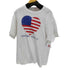 フルーツオブザルーム FRUIT OF THE LOOM 90S USA製 星条旗 ハート blomies AMERICA プリント S/S Tシャツ シングルステッチ ビックサイズ メンズ import:XL