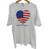 フルーツオブザルーム FRUIT OF THE LOOM 90S USA製 星条旗 ハート blomies AMERICA プリント S/S Tシャツ シングルステッチ ビックサイズ メンズ import:XL