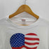 フルーツオブザルーム FRUIT OF THE LOOM 90S USA製 星条旗 ハート blomies AMERICA プリント S/S Tシャツ シングルステッチ ビックサイズ メンズ import:XL