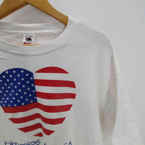 フルーツオブザルーム FRUIT OF THE LOOM 90S USA製 星条旗 ハート blomies AMERICA プリント S/S Tシャツ シングルステッチ ビックサイズ メンズ import:XL