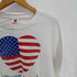 フルーツオブザルーム FRUIT OF THE LOOM 90S USA製 星条旗 ハート blomies AMERICA プリント S/S Tシャツ シングルステッチ ビックサイズ メンズ import:XL