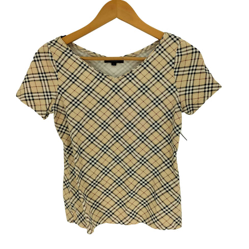 バーバリーロンドン BURBERRY LONDON ノバチェック Vネック S/S Tシャツ レディース 1