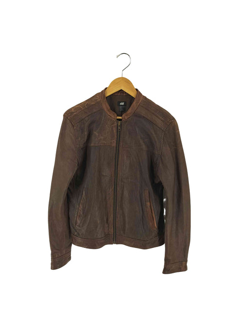 エイチアンドエム H&M ラムレザーシングルライダースジャケット メンズ EUR:50