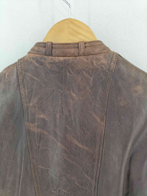 エイチアンドエム H&M ラムレザーシングルライダースジャケット メンズ EUR:50