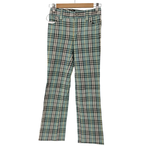 バーバリーブルーレーベル BURBERRY BLUE LABEL チェック柄 ストレート パンツ レディース 34
