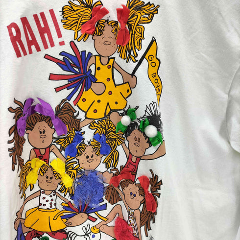 フルーツオブザルーム FRUIT OF THE LOOM BEST 90S USA製 キャラクター プリント リボン ボタン 装飾付き S/S Tシャツ シングルステッチ メンズ import:M