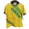 アディダス adidas 90S デサント製 トレフォイル ロゴ 両面プリント S/S リンガー Tシャツ Y2K メンズ import:M