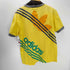 アディダス adidas 90S デサント製 トレフォイル ロゴ 両面プリント S/S リンガー Tシャツ Y2K メンズ import:M