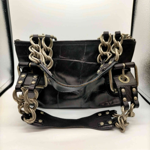 クロエ Chloe 00S 04 OLD イタリア製 クロコ 型押し サイドジップ チェーン ストラップ レザー ハンドバック ワンショルダー Y2K Archive アーカイブ Lampo ジップ レディース