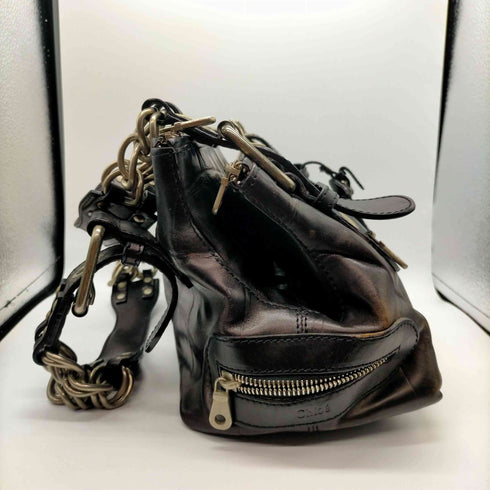 クロエ Chloe 00S 04 OLD イタリア製 クロコ 型押し サイドジップ チェーン ストラップ レザー ハンドバック ワンショルダー Y2K Archive アーカイブ Lampo ジップ レディース