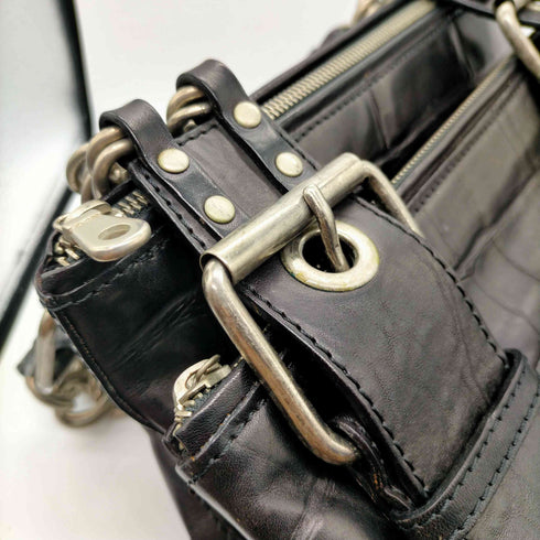 クロエ Chloe 00S 04 OLD イタリア製 クロコ 型押し サイドジップ チェーン ストラップ レザー ハンドバック ワンショルダー Y2K Archive アーカイブ Lampo ジップ レディース