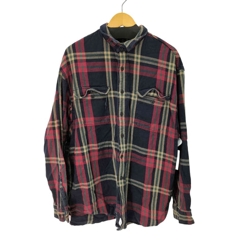 エディーバウアー Eddie Bauer 白タグ チェック コットンネルシャツ メンズ import:XL