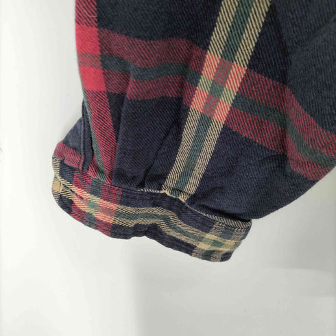 エディーバウアー Eddie Bauer 白タグ チェック コットンネルシャツ メンズ import:XL