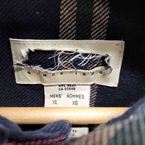 エディーバウアー Eddie Bauer 白タグ チェック コットンネルシャツ メンズ import:XL