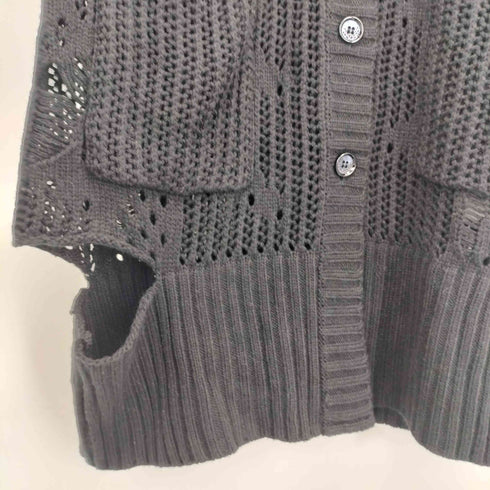 Ozz Croce サブカル ダメージニットカーディガン レディース