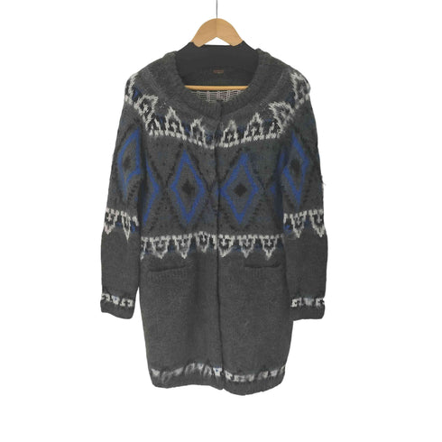 フリーピープル FREE PEOPLE ノルディック柄 アクリルロングカーディガン レディース
