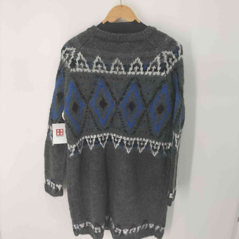 フリーピープル FREE PEOPLE ノルディック柄 アクリルロングカーディガン レディース