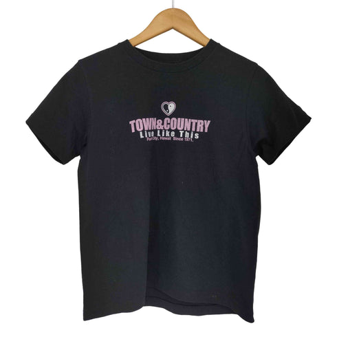 タウンアンドカントリー TOWN & COUNTRY Y2K 両面プリント S/S チビTシャツ レディース L