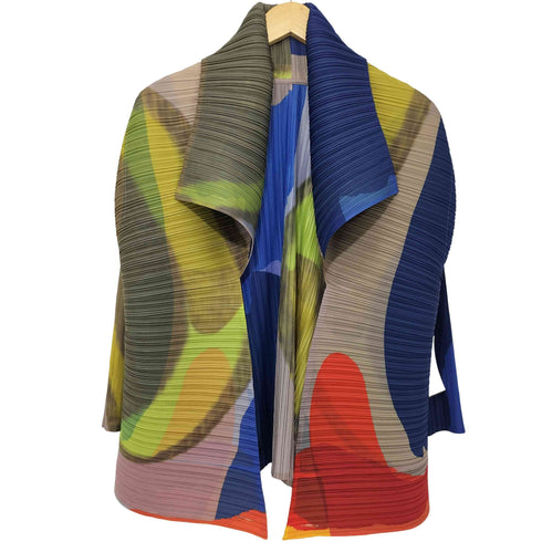 総柄 プリーツ ボレロ レディース