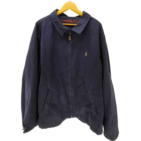 ポロラルフローレン POLO RALPH LAUREN ポニー 刺繍 裏地チェック チンストラップ スウィングトップ ハリントン ジャケット ブルゾン ビッグサイズ メンズ 3XLT