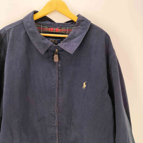ポロラルフローレン POLO RALPH LAUREN ポニー 刺繍 裏地チェック チンストラップ スウィングトップ ハリントン ジャケット ブルゾン ビッグサイズ メンズ 3XLT