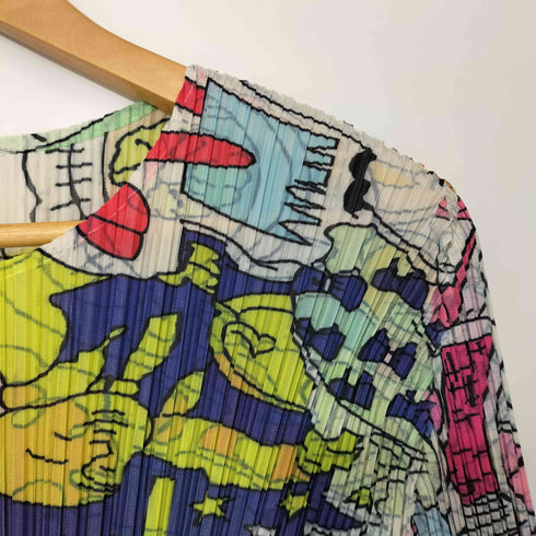 総柄 プリーツ マキシワンピース レディース