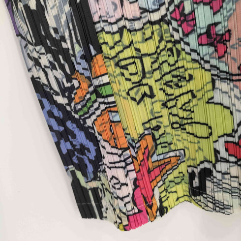 総柄 プリーツ マキシワンピース レディース