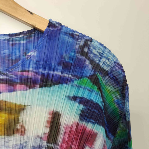 総柄 プリーツ マキシワンピース レディース