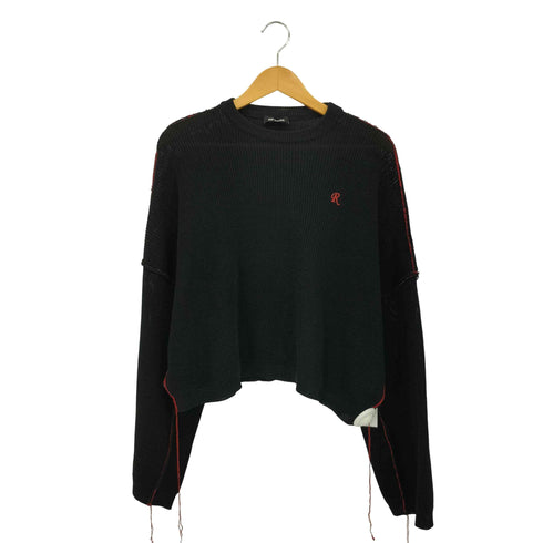 ラフシモンズ RAF SIMONS Cropped Sweater ラメステッチデザイン クロップドニット セーター メンズ XS
