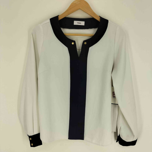 トーナル TONAL フロント バイカラー チェーン ブラウス レディース JPN:38